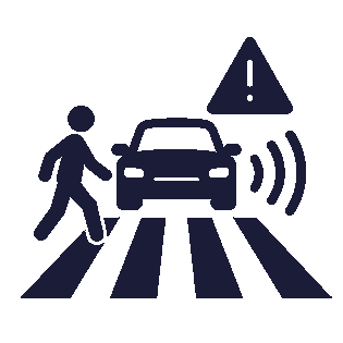 هشدار برخورد با عابر پیاده  